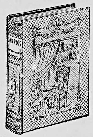 book with boy sitting on cover, titled: CARROTS