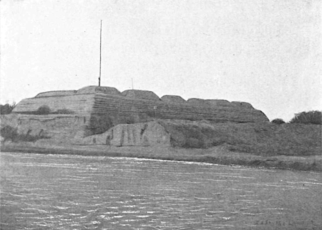 Fortified walls across the water