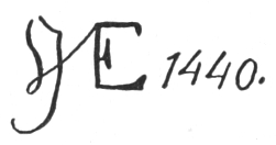 Intertwined initials: JVE 1440.