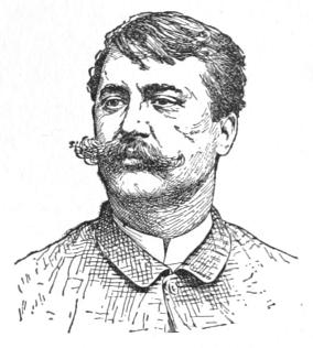 Bust of Flameng, facing slightly left; sports a full handlebar mustache; short hair.