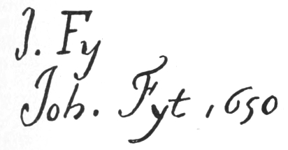 Initials and Signature: J. Fy and Joh. Fyt. 1650