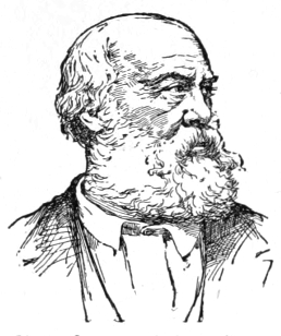 Bust of Genelli, facing slightligh right. Full beard, long mustache, receding hairline, wavy hair.