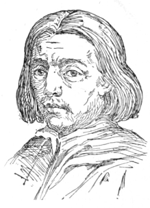 Bust of Ghirlandajo, facing slightly left; thin mustache, straight hair to his shoulders.
