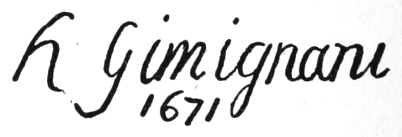 Signature: h Gimignani 1671