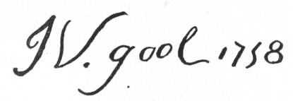 Signature: J V. gool 1758