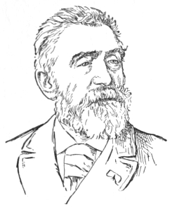Bust of Harpignies, facing slightly right; full beard and mustache, bushy eyebrows, short hair.