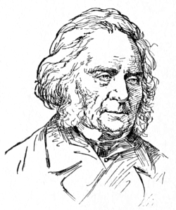 Bust of Harvey; mutton chops, and long wavy hair trimmed to nape.