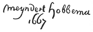 Signature: Meyndert Hobbema 1667