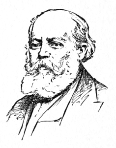 Bust of Hosemann, facing slightly left; full beard and long mustache; receding hairline.