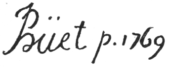 Signautre: Hüet p. 1769