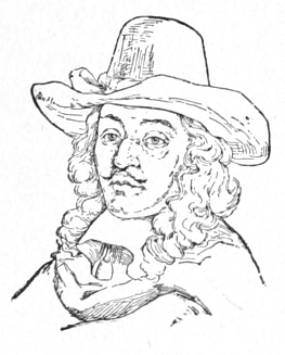 Bust of Jardin, facing slightly left; thin mustache, curly locks below the shoulders, wearing a wide-brimmed hat.