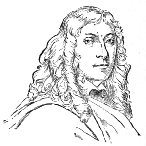Bust of Kalf, facing forward; clean shaven with long curly locks extending past the shoulders
