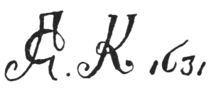 Initials: A. K. 1631