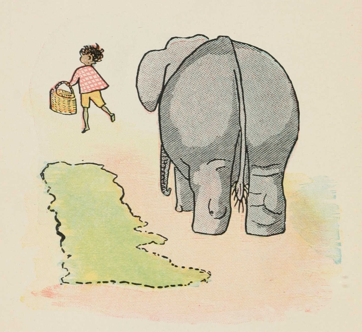 The elephant seeing off Quibba as he goes out of sight.