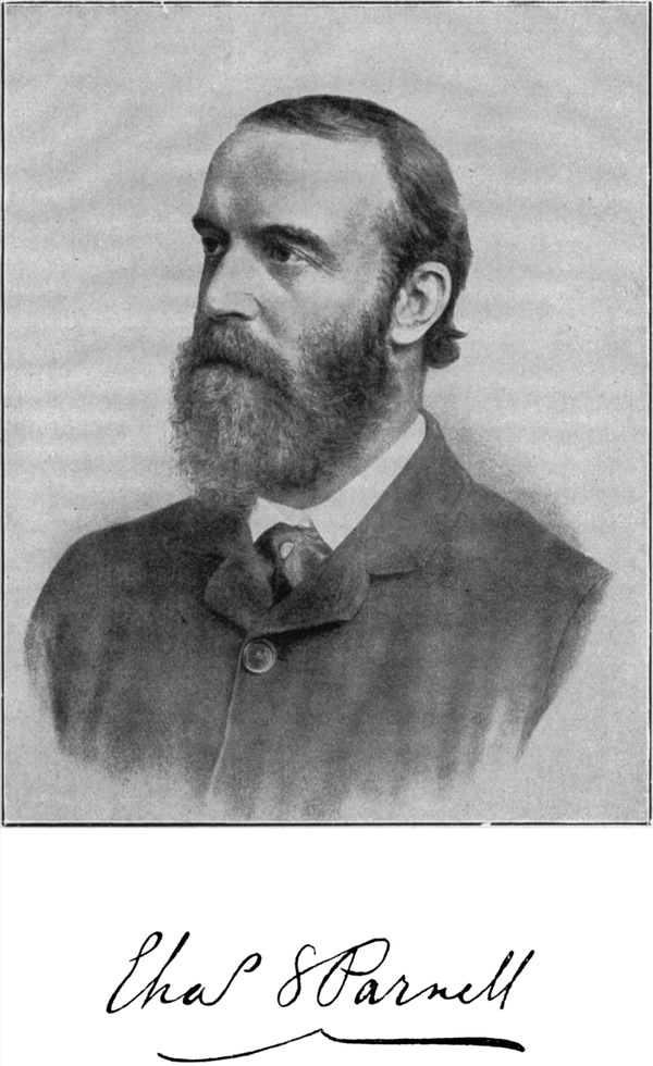 Porträt von Charles   Stewart Parnell. Er trägt einen Vollbart.
